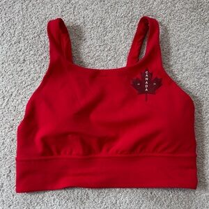 lululemon Wunder Train Team Canada Olympic Red Long-Line Sports Bra Sz12